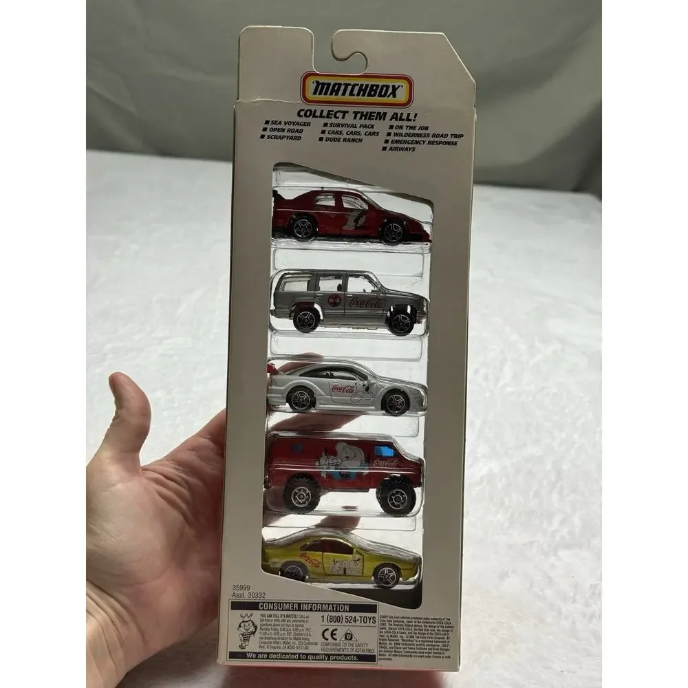 New 90s Vtg Matchbox Coca-Cola 5 Pack Set Mattel Polar Bear Car Van Red Coke